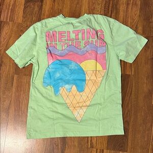 Zara Mint Green Melting Graphic Tee